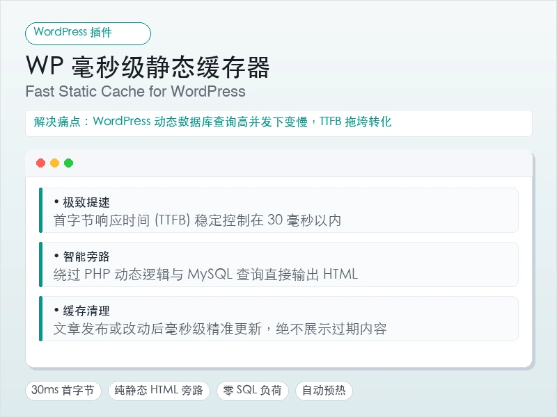 WP 毫秒级静态缓存器